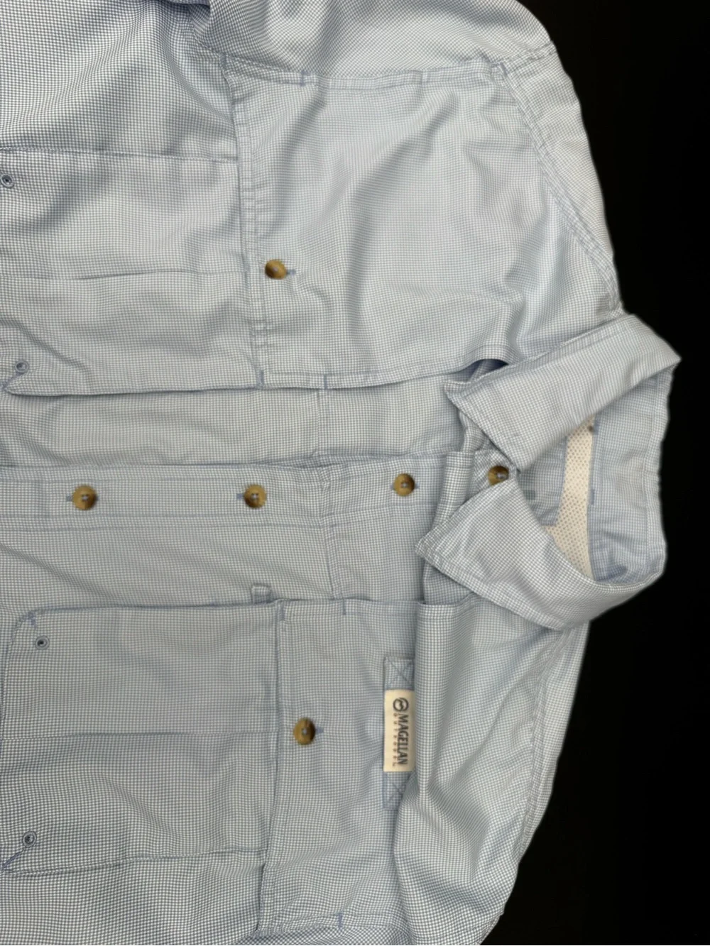 Magellan Outdoors Light Blue Button-Down Casual Shirt